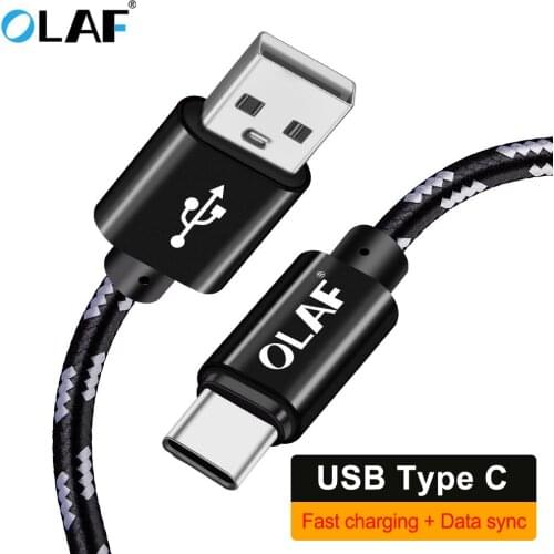 OLAF USB Type C 1M 2M 3M Sync Nylon Type C Fast Charging Phone Cable For Samsung S8 S9 Huawei Mate 20 Lite Xiaomi USB C Cabo