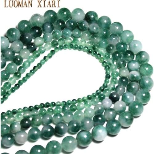 AAA+ Mix Green Round Natural Stone Round Beads For Jewelry Making DIY Bracelets Necklaces 4 /6 /8 /10/12mm Strand 15' Wholesale