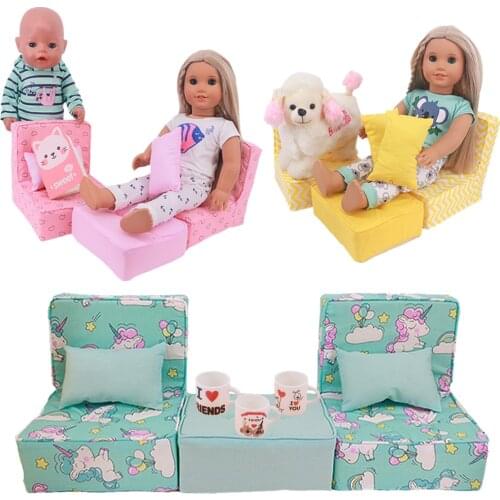 Furniture For Reborn Baby Doll Sofa Desk Cup Dollhouse Doll Accessories fit 18 Inch American&43Cm New Baby Doll,Our Generation