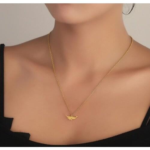 Cartoon Narwhal Shark Necklaces for Women Sea Animal Pendant Cute Animal Choker Gift