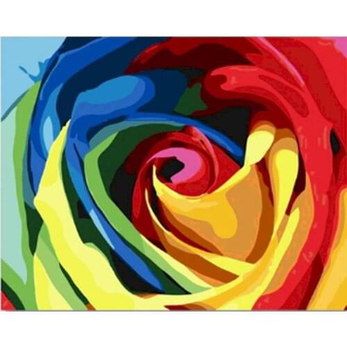 PhotoCustom Rose Painting By Numbers For Adults Flowers 60x75cm DIY Pictures Paint By Numbers On Canvas Frameless Hand Painting