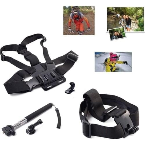 Chest Belt Strap Mount Harness + Head Belt Strap Mount Harness + Extendable Self