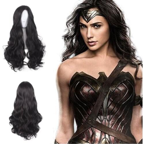 Anime Super Women Hero Cosplay Wigs Princess Diana Cosplay Wig Hair Headwear Halloween Party Women Cosplay Costume