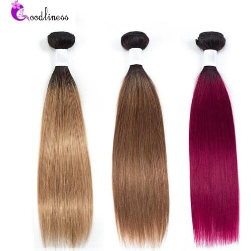 Ombre Straight Human Hair Bundles 1B/27 1B/30 1B/Burgundy 1B/99J Two Tone Bundles Raw Hair Vietnam Blonde Bundles Remy Hair 10A
