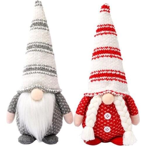 Christmas Bearded Doll in Striped Hat Dwarf Gnome Doll Ornaments Cute Cartoon Dwarf Elf Home Decor Christmas Celebration Desktop