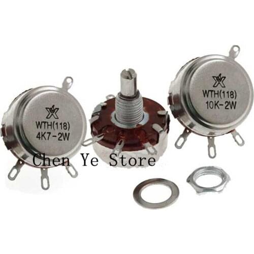 WTH(118) DIY Kit Parts 2W 1A Potentiometer WTH118-1A 2W 470R 1K 2.2K 4.7K 10K 22K 47K 100K 470K 330K 220K 33K 6.8K 5.6K 5.1K