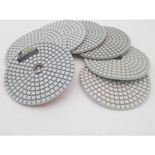SHDIATOOL 7pcs/set 4"/100mm Professional White Diamond Wet Polishing Pads Resin Bond Sanding Discs Stone Marble Polishing Disc