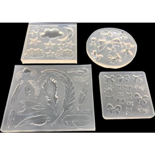 Silicone molds Mould Feather Pendant Resin Mini Bow Moon Star Star Series Epoxy UV Glue Clay Mould Accessories Decoration