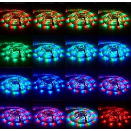 LED Strip Light RGB Colorful Flexible Ambient Atmosphere Lamp 12V Car Interior Under Floor Foot Background Lighting IR Remote 5M