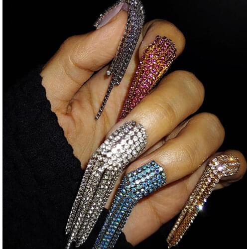 TSZS 1pcs/lot Bling Bling Tassel Drill Nail Art Decoration Fashion Manicure Accessories Nail Art