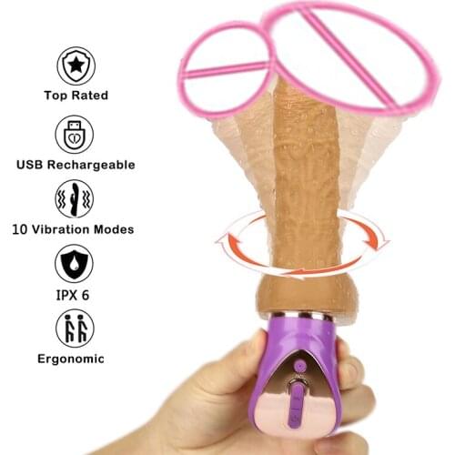 USB Charge Sex Toys Dildo Silicone Women Pussy Vibrators 10-Frequency Vibration Penis Masturbate Strapon Anal