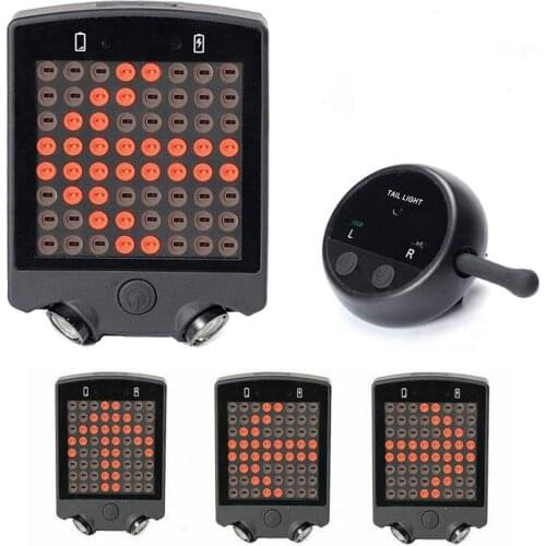 Bicycle Tail Light Usb Rechargeable Wireless Remote Control Turn Signal Warning Light Bike Brake Light Riding Equipment
