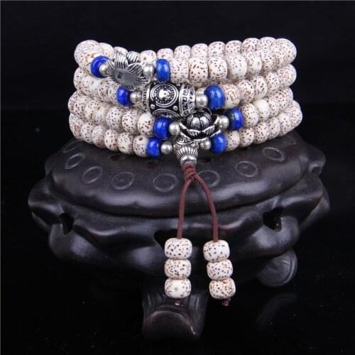 Xingyue Bodhi 6*8mm Tibetan Silver Accessories 108 Beads Beads Bracelet Bodhi Sweater Chain Wholesale Natural