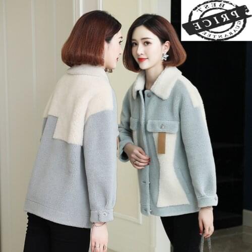 Real Fur Coat Female Elegant Short Sheep Shearing Jacket Women Clothes 2021 Korean Vintage 100% Wool Fur Tops Hiver 0361