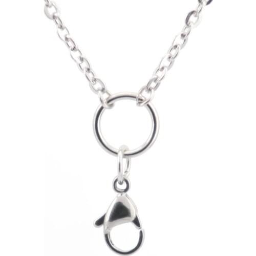 10pcs 2.3mm Width 30'' Silver Stainless Steel flat oval Necklace Chain For memory living Glass Locket & oil Diffuser Locket