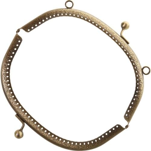 16.5/20cm Vintage Metal Frame Kiss Clasp Lock Arch with Handle for Handbag Purse Bags