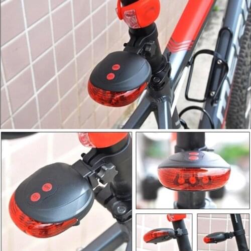 2 Laser +5 LED Rear Cycling Bicycle Bike Tail Safety Warning Flashing Lamp Light