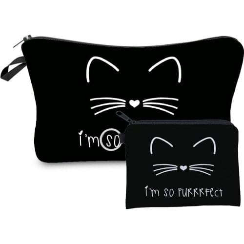 2Pcs/Set New fashion Printing Girl Gift Makeup bag Cute Animal Cosmetic bag Combination