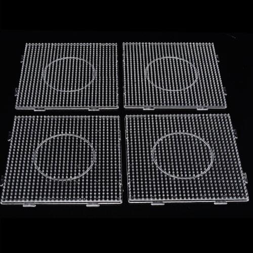 4pcs 5mm Beads Template DIY Beads Tool Circle Beads Pegboards Educational Tangram Jigsaw Puzzle Template For Hama Beads