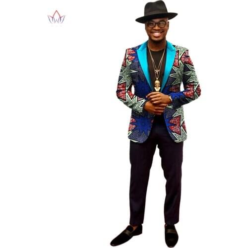 Fashion Brand Men Blazer Designs Coat for Dashiki Men Long Sleeve Single button Print Mens Blazer Men Size 6XL Blazers WYN202