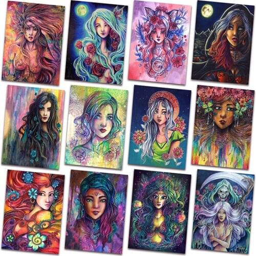 Diamond painting Cross stitch Cartoon sexy beauty Full Square Diamond mosaic beautiful lady DIY Diamond embroidery cute girl 18