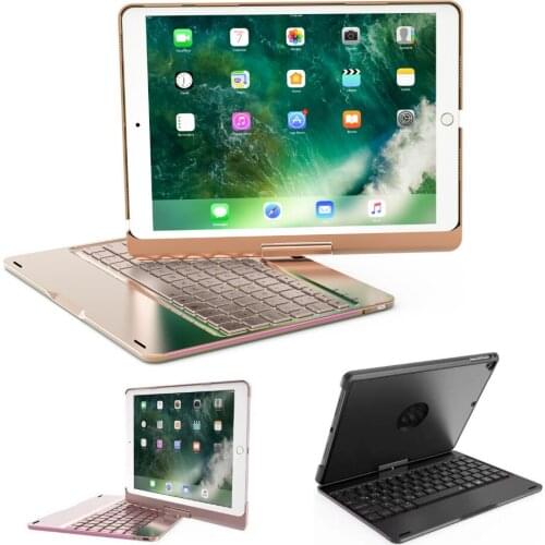 Russian 360 Degree Rotating 7 Colors Backlit Wireless Bluetooth 3.0 Keyboard Dock Case For Apple iPad Pro 10.5 10.5 inch Tablet