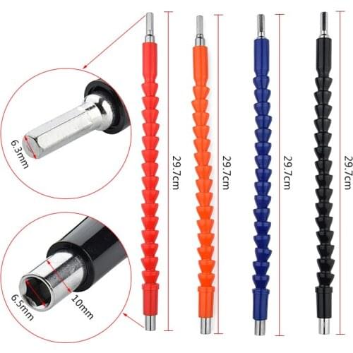 HOEN 295mm Electronics Drill Black Flexible Shaft Bits Extention Screwdriver Bit Holder Connect Link for Computer Case Furniture