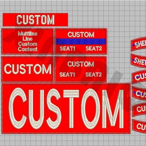 Custom Name Tape Red Background White Letters Embroidery Patch