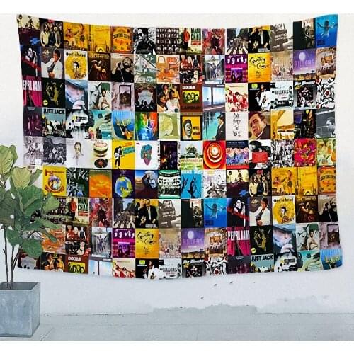 Classic Rock Band Icon Music Flag Banner Cloth Art Retro Poster Tapestry Wall Sticker Hanging Painting Bar Cafe Home Decor