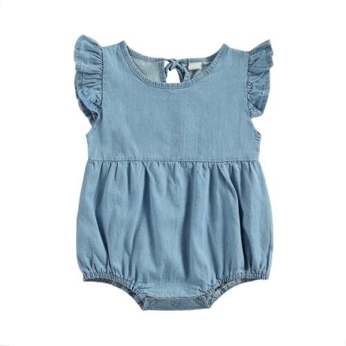 Newborn Baby Short Sleeve/Fly Sleeve Romper Fashion Solid Color Romper for Kids Infant