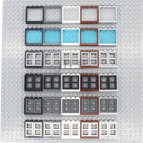 MOC 1x4x3 Window with Pane 60594 Creative City Street View Building Blocks Bricks Decorate Compatible with Assembles Particles