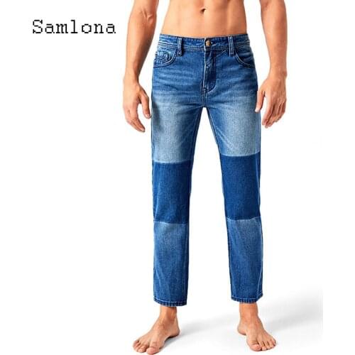 Mens Sexy Jeans Denim Pants Patchwork Color Pantalon Mens Garmenting Fashion 2020 European and American style Punk Trousers