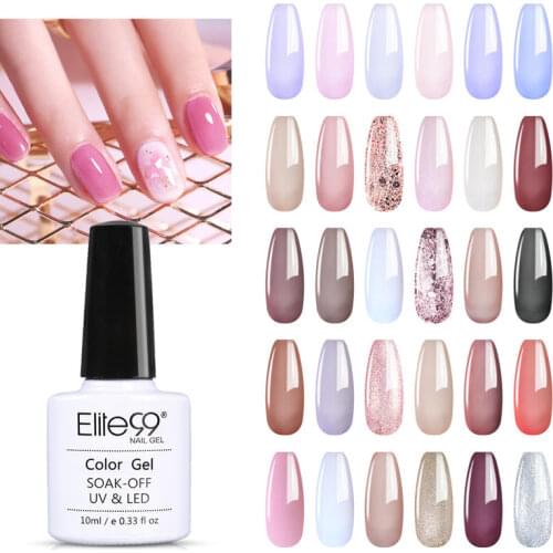 Elite99 10ml 6pcs/Lots Gel Nail Polish Set Soak Off UV LED Lamp Glitter Gel Nail Kit Nail Varnish Gel Polish Manicure Sets