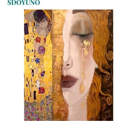 SDOYUNO 60x75cm Oil Paint By Numbers Abstract Figure Frameless DIY Painting By Numbers Kits Digital Hand Painting On Canvas