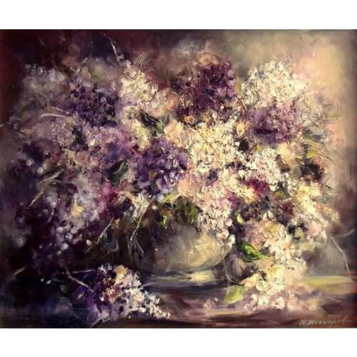 New Embroidery Counted Cross Stitch Kits Needlework - Crafts 14 ct DMC DIY Arts Handmade Decor -Violet flowers