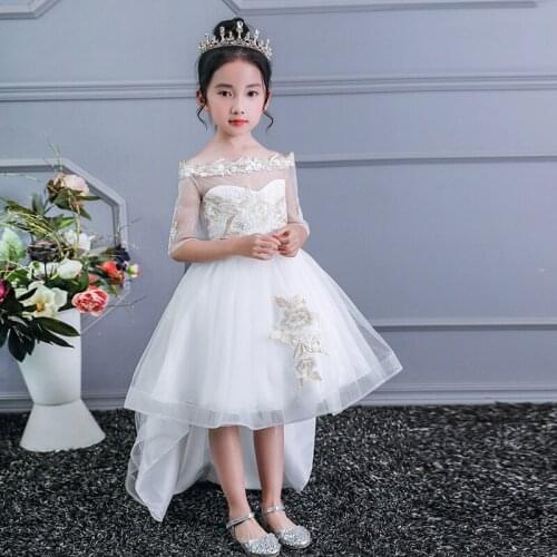2019 New girls princess dresses lace trailing dresses children performance dress children clothing