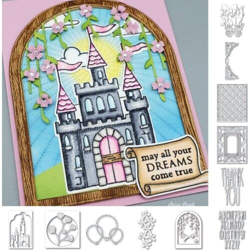 2021 New Christmas Word Baloon Floral Castle Cutting Dies Scrapbook Diary Decoration Stencil Embossing Template DIY Albums