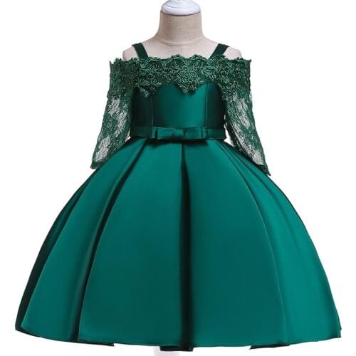 2021 Summer Baby Girl Party Dress Birthday Wedding Princess Toddler Floral Clothes Children Kids Dresses For Girls Long Sleeve