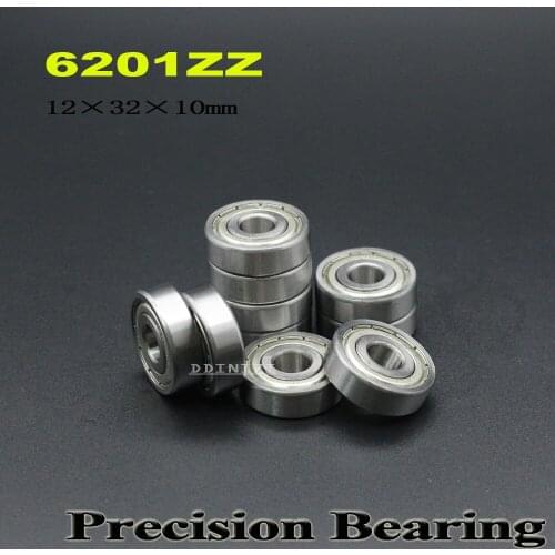 6201ZZ Bearing 12*32*10 mm ABEC-3 For DIY Drills Deep Groove 6201 Z ZZ Ball Bearings 6201Z ( 4 PCS )