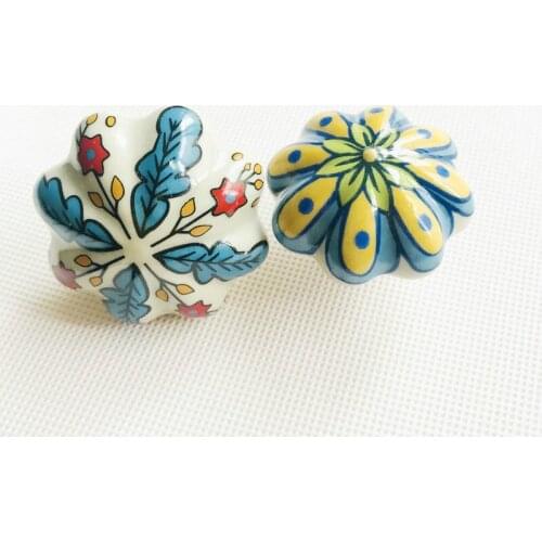 Lovely Retro Ceramic Pumpkin Door Handle Kitchen Drawer Door Handle Furniture Knobs Hardware Cupboard Antique Pull Handles