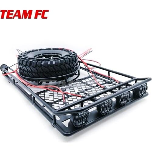 Professional Roof Rack Luggage Carrier with 6LED Light for 1/10 RC Crawler for D90 for Axial for Scx10 RC Cars Accessories S316