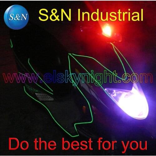 Paradise for DIY:EL wire rope neon light for motorcycles' decoration,the whole set of 4 meters 3 V el wire,free shipping