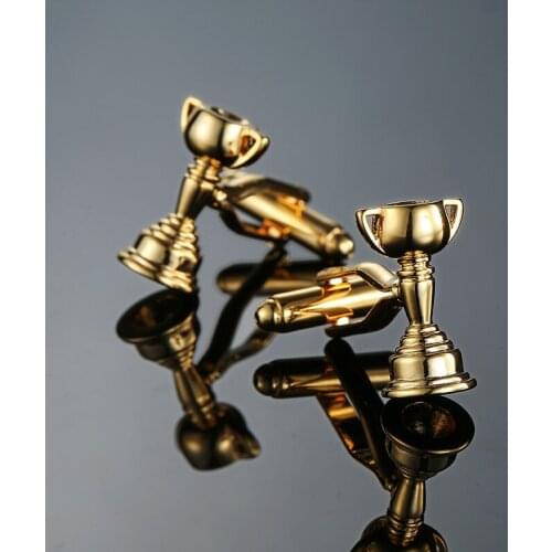 Luxury shirt New mens gold trophy Cufflinks mens business shirt clothing accessories Jewelry Christmas wedding gift