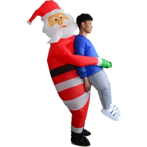 Christmas Santa Claus Inflatable Costume Cosplay Clothes Kids Adult Party Festival Practical Jokes Gag Funny Toys Doll Clothes