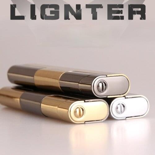 Slim Long Strip Fine Electroplating Windproof Lighter Smoking Set Smoking Accessories for Weed Regalos Para Hombre Originales