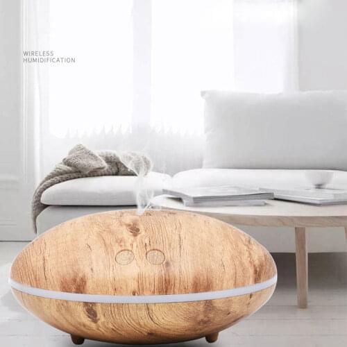 UFO Essential Oil Diffuser Wood Grain 400ml Ultrasonic Aroma Cool Mist Humidifier forOffice Bedroom Baby Room Study Yoga