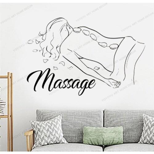Massage Vinyl Sticker Health Beauty Salon Window Spa Shop Wall Signboard Business Decal Art Interior yw-655