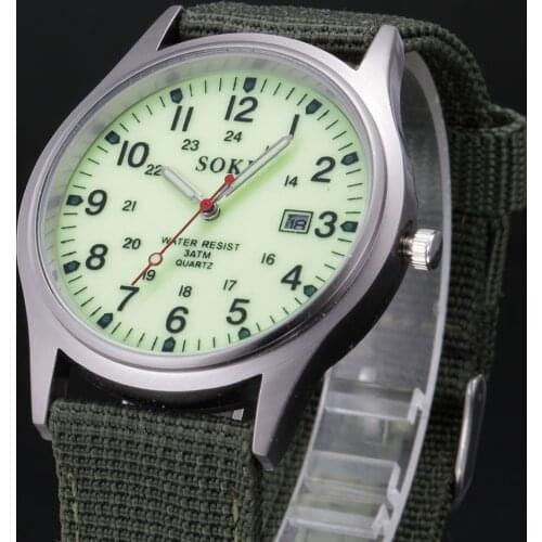 Military Army Mens Date Canvas Band Stainless Steel Sport Quartz Wrist Watch Bracelet Man Lover Gift watches Brand Luxury Q