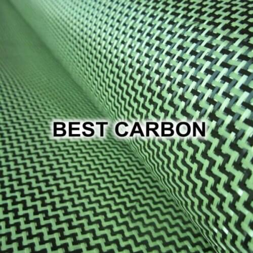 Hight quality Yellow Hybrid Carbon Fabric , Carbon-Aramid Fabric ,Carbon-Kevlar Fabric, W weave pattern