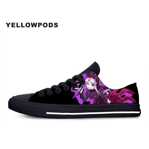 Womens Shoes Overlord Blood Anime Hot Coolalbedo Women Platform Shoes Woman Lady Flats Fall Casual Black White Shoes